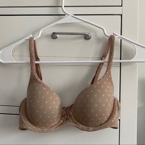 nude polka dot bra